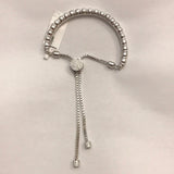 New Silver Tone Chandelier Earrings and Bracelet set with Crystals