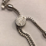 New Silver Tone Chandelier Earrings and Bracelet set with Crystals