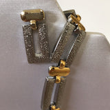 New Gold & Silver Tone contemporary Style Earrings and Choker set