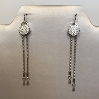 New Silver Tone Chandelier Earrings and Bracelet set with Crystals