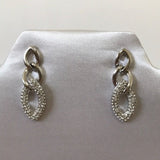 Beautiful Silver Tone Earrings with Crystals