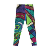 Abstract in Blue Leggings